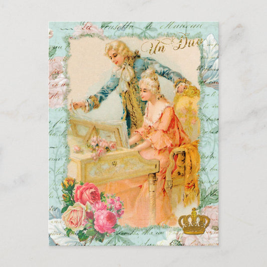 Marie Antoinette Rococo Piano Postcard